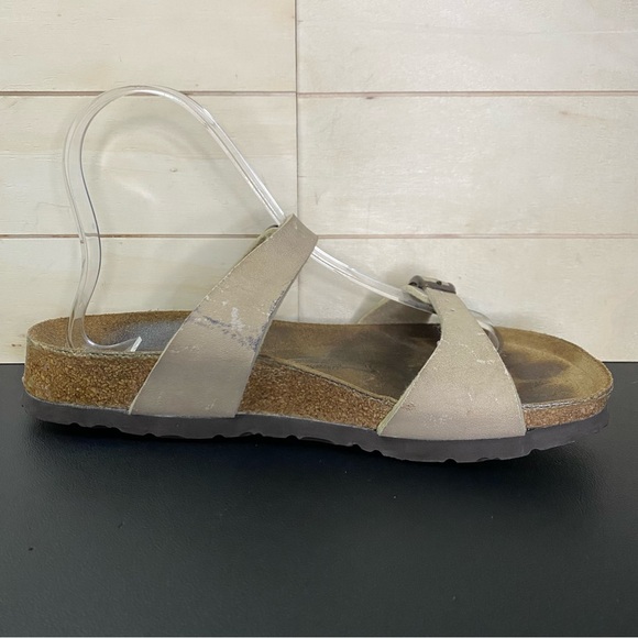 Birkenstock Birkis Sandals Belmont Women's Size 6 Shoes Tan Birko-Flor - Picture 3 of 11